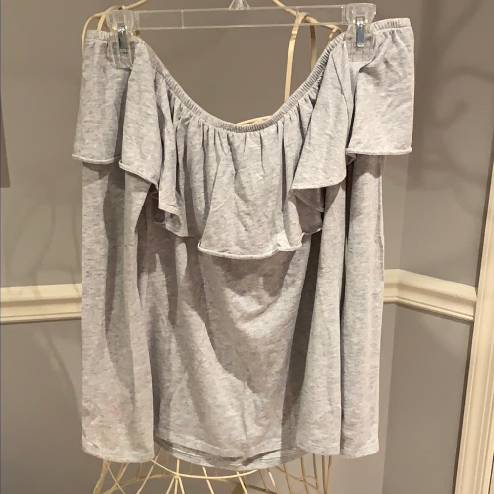 Lilly Pulitzer off-the-shoulder Grey Top